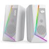 imageRedragon GS520 RGB Desktop Speakers 20 Channel PC Computer Stereo Speaker with 6 Colorful LED Modes Enhanced Sound and EasyAccess Volume Control USB Powered w 35mm CableWhite