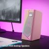 imageRedragon GS520 RGB Desktop Speakers 20 Channel PC Computer Stereo Speaker with 6 Colorful LED Modes Enhanced Sound and EasyAccess Volume Control USB Powered w 35mm CablePink