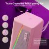 imageRedragon GS520 RGB Desktop Speakers 20 Channel PC Computer Stereo Speaker with 6 Colorful LED Modes Enhanced Sound and EasyAccess Volume Control USB Powered w 35mm CablePink