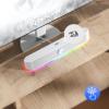 imageRedragon GS560 RGB Desktop Soundbar 20 Channel Computer Speaker with Dynamic Lighting Bar AudioLight SyncDisplay TouchControl Backlit with Volume Knob USB Powered w 35mm Cable BlackWhite