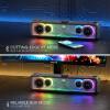 imageRedragon GS817 RGB Desktop Soundbar 20 Channel Stereo Speakers for Desktop wMassive 30W Max Power TouchControl Bluetooth 53 ampamp 35mm AUX Inputs Black