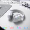 imageRedragon H868 3Mode Wireless RGB Gaming Headset 71 Surround Sound 40 mm Drivers Leather Foam Ear Pads Noisecanceling Microphone OverEar Headphones Works for Mobile PCPS5XBOXNSWhite