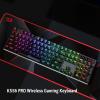 imageRedragon K556 PRO Upgraded Wireless RGB Gaming Keyboard BT24Ghz TriMode Aluminum Mechanical Keyboard wNoLag Connection HotSwap Linear Quiet Red SwitchBlack PRO