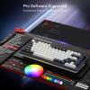 imageRedragon K673 MAX 75 Wireless Gasket RGB Gaming Keyboard 3Modes 81 Keys PBT Compact Mechanical Keyboard wHotSwap Socket Dedicated Knob Control ampamp 5Layer Noise Dampening Custom Linear SwitchAbyssal Blue