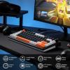 imageRedragon K673 MAX 75 Wireless Gasket RGB Gaming Keyboard 3Modes 81 Keys PBT Compact Mechanical Keyboard wHotSwap Socket Dedicated Knob Control ampamp 5Layer Noise Dampening Custom Linear SwitchBlack Tangerine HE Version