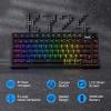 imageRedragon K673 MAX 75 Wireless Gasket RGB Gaming Keyboard 3Modes 81 Keys PBT Compact Mechanical Keyboard wHotSwap Socket Dedicated Knob Control ampamp 5Layer Noise Dampening Custom Linear SwitchBlack