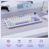 imageRedragon K673 MAX 75 Wireless Gasket RGB Gaming Keyboard 3Modes 81 Keys PBT Compact Mechanical Keyboard wHotSwap Socket Dedicated Knob Control ampamp 5Layer Noise Dampening Custom Linear SwitchMoonrise Violet