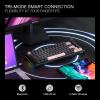 imageRedragon K673 MAX 75 Wireless Gasket RGB Gaming Keyboard 3Modes 81 Keys PBT Compact Mechanical Keyboard wHotSwap Socket Dedicated Knob Control ampamp 5Layer Noise Dampening Custom Linear SwitchDawn Sakura CNC