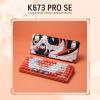 imageRedragon K673 MAX 75 Wireless Gasket RGB Gaming Keyboard 3Modes 81 Keys PBT Compact Mechanical Keyboard wHotSwap Socket Dedicated Knob Control ampamp 5Layer Noise Dampening Custom Linear SwitchFlaming Red Anime Version