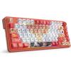 imageRedragon K673 MAX 75 Wireless Gasket RGB Gaming Keyboard 3Modes 81 Keys PBT Compact Mechanical Keyboard wHotSwap Socket Dedicated Knob Control ampamp 5Layer Noise Dampening Custom Linear SwitchFlaming Red Anime Version