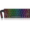 imageRedragon K683 Rapid Trigger HE Gaming Keyboard 60 61 Keys Wired Mechanical Keyboard wHyperFast Actuation Dedicated Hall Effect Magnetic Switch Actuation Point Adjustable 8K Hz Polling RateBlack  Strap HE Version
