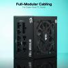 imageRedragon RGMS850W PRO 80 Gold 850 Watt Power Supply wUpgraded ATX 31 ampamp PCIe 51 Fully Modular Compact 150mm Size Smart ECO Low Noise Fan 100 Japanese Capacitors Full Mod CablesATX Gold BK
