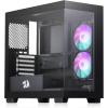 imageRedragon CA606 Gaming BackMounted PC Case ATX Computer Chassis w 3 x 120mm Fans PreInstalled ampamp High Airflow Perforated Panels 270 Full View Easy Cable Management BlackMATX