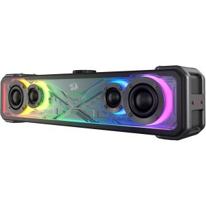 imageRedragon GS817 RGB Desktop Soundbar 20 Channel Stereo Speakers for Desktop wMassive 30W Max Power TouchControl Bluetooth 53 ampamp 35mm AUX Inputs Black