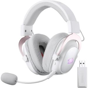 imageRedragon H510 PRO 3Mode RGB Gaming Headset  71 Surround Sound  53MM Audio Drivers in Memory Foam Ear Pads wDurable Fabric Cover Multi Platforms Headphone  USB Powered for PCPS4NSWhite Wireless H510 PRO
