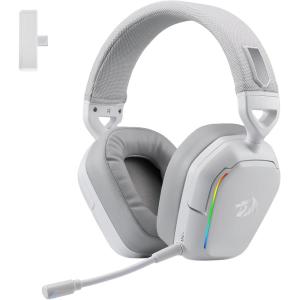 imageRedragon H868 3Mode Wireless RGB Gaming Headset 71 Surround Sound 40 mm Drivers Leather Foam Ear Pads Noisecanceling Microphone OverEar Headphones Works for Mobile PCPS5XBOXNSWhite