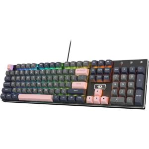 imageRedragon K556 PRO Upgraded Wireless RGB Gaming Keyboard BT24Ghz TriMode Aluminum Mechanical Keyboard wNoLag Connection HotSwap Linear Quiet Red SwitchBlackPink