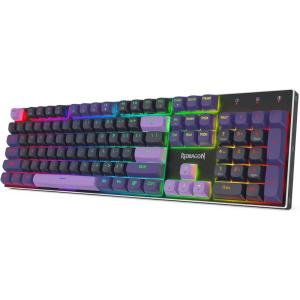 imageRedragon K556 PRO Upgraded Wireless RGB Gaming Keyboard BT24Ghz TriMode Aluminum Mechanical Keyboard wNoLag Connection HotSwap Linear Quiet Red SwitchPurple Rain
