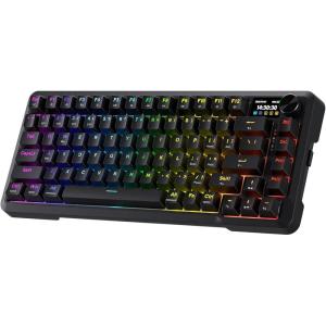 imageRedragon K673 MAX 75 Wireless Gasket RGB Gaming Keyboard 3Modes 81 Keys PBT Compact Mechanical Keyboard wHotSwap Socket Dedicated Knob Control ampamp 5Layer Noise Dampening Custom Linear SwitchBlack