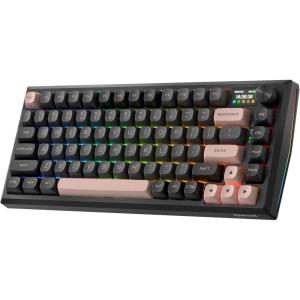 imageRedragon K673 MAX 75 Wireless Gasket RGB Gaming Keyboard 3Modes 81 Keys PBT Compact Mechanical Keyboard wHotSwap Socket Dedicated Knob Control ampamp 5Layer Noise Dampening Custom Linear SwitchDawn Sakura CNC