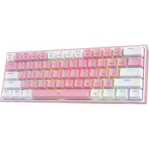 imageRedragon K683 Rapid Trigger HE Gaming Keyboard 60 61 Keys Wired Mechanical Keyboard wHyperFast Actuation Dedicated Hall Effect Magnetic Switch Actuation Point Adjustable 8K Hz Polling RatePink