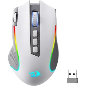 imageRedragon M612AK PRO RGB Gaming Mouse 8000 DPI WiredWireless Optical Mouse with 9 Programmable Buttons ampamp 7 Backlit Modes BT ampamp 24G Wireless Software Supports DIY Keybinds Rapid Fire ButtonGray