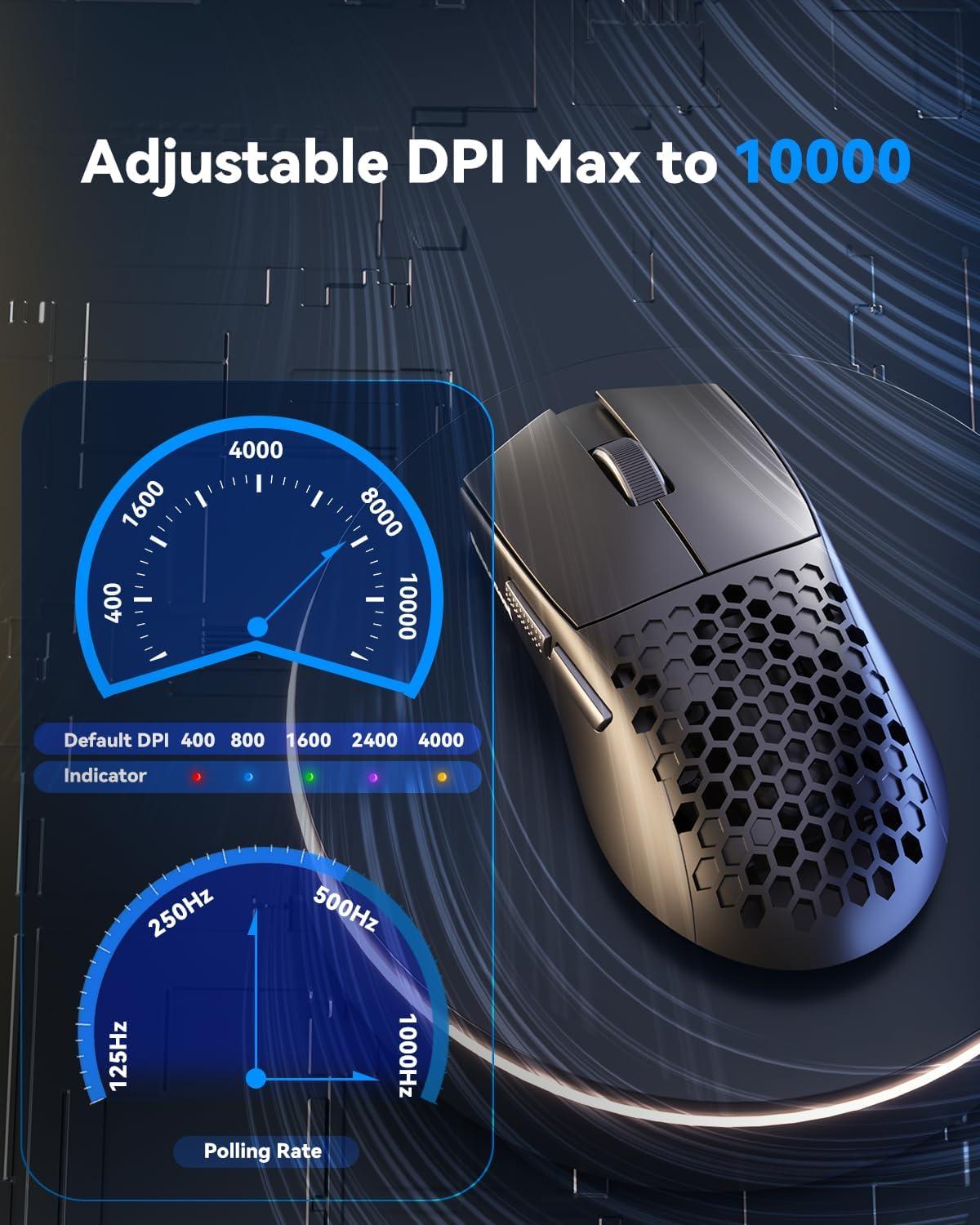 imageRedragon M617 Ultralight Honeycomb Shell Wired Gaming Mouse 41g 10000 DPI 6 Programmable Buttons DragFree Paracord TypeC Gamer Mouse with 2 Side Buttons for PCMacLaptop BlackBlack