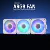 imageRedragon GCF012 Standard 120mm PC Case Fan DaisyChain Connection 5V 3Pin ARGB Lighting 4 Pin PWM Case Fan for RadiatorComputer Case Cooling 120x120x25mm 3 Pack BlackWhite