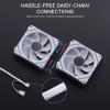 imageRedragon GCF012 Standard 120mm PC Case Fan DaisyChain Connection 5V 3Pin ARGB Lighting 4 Pin PWM Case Fan for RadiatorComputer Case Cooling 120x120x25mm 3 Pack BlackWhite