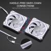 imageRedragon GCF012 Standard 120mm PC Case Fan DaisyChain Connection 5V 3Pin ARGB Lighting 4 Pin PWM Case Fan for RadiatorComputer Case Cooling 120x120x25mm 3 Pack BlackWhite