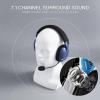 imageRedragon H878 3Mode Wireless Blue Lighting Gaming Headset  Lightweight  71 Surround Sound  40MM Drivers  Detachable Microphone  Multi Platforms for PC PS543 Switch Mobile WhiteampampGrayBlack  Blue