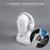 imageRedragon H878 3Mode Wireless Blue Lighting Gaming Headset  Lightweight  71 Surround Sound  40MM Drivers  Detachable Microphone  Multi Platforms for PC PS543 Switch Mobile WhiteampampGrayWhite  Gray