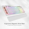imageRedragon K512 Shiva RGB Backlit Membrane Gaming Keyboard with Multimedia Keys Linear MechanicalFeel Switch 6 Extra OnBoard Macro Keys Dedicated Media Control Detachable Wrist Rest WhiteWhite