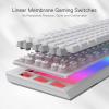 imageRedragon K512 Shiva RGB Backlit Membrane Gaming Keyboard with Multimedia Keys Linear MechanicalFeel Switch 6 Extra OnBoard Macro Keys Dedicated Media Control Detachable Wrist Rest WhiteWhite