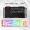 imageRedragon K512 Shiva RGB Backlit Membrane Gaming Keyboard with Multimedia Keys Linear MechanicalFeel Switch 6 Extra OnBoard Macro Keys Dedicated Media Control Detachable Wrist Rest WhiteWhite