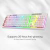 imageRedragon K512 Shiva RGB Backlit Membrane Gaming Keyboard with Multimedia Keys Linear MechanicalFeel Switch 6 Extra OnBoard Macro Keys Dedicated Media Control Detachable Wrist Rest WhiteWhite