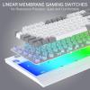 imageRedragon K512 Shiva RGB Backlit Membrane Gaming Keyboard with Multimedia Keys Linear MechanicalFeel Switch 6 Extra OnBoard Macro Keys Dedicated Media Control Detachable Wrist Rest WhiteWhite