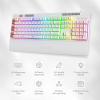 imageRedragon K512 Shiva RGB Backlit Membrane Gaming Keyboard with Multimedia Keys Linear MechanicalFeel Switch 6 Extra OnBoard Macro Keys Dedicated Media Control Detachable Wrist Rest WhiteWhite