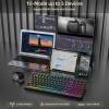 imageRedragon K517 Pro Wireless Gaming Keyboard RGB Backlit TriMode BT24GHzUSBC Mechanical Feel 94 Keys Computer Keyboard with 4 Macro Keys Number Pad 4000mAh Battery for WinMACKeyboard