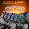 imageRedragon K521 Upgrade Rainbow LED Gaming Keyboard 104 Keys Wired Mechanical Feeling Keyboard with Multimedia Keys OneTouch Backlit AntiGhosting Compatible with PC Mac PS45 XboxBlack