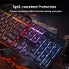 imageRedragon K521 Upgrade Rainbow LED Gaming Keyboard 104 Keys Wired Mechanical Feeling Keyboard with Multimedia Keys OneTouch Backlit AntiGhosting Compatible with PC Mac PS45 XboxBlack