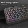 imageRedragon K521 Upgrade Rainbow LED Gaming Keyboard 104 Keys Wired Mechanical Feeling Keyboard with Multimedia Keys OneTouch Backlit AntiGhosting Compatible with PC Mac PS45 XboxBlack