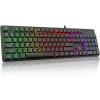 imageRedragon K521 Upgrade Rainbow LED Gaming Keyboard 104 Keys Wired Mechanical Feeling Keyboard with Multimedia Keys OneTouch Backlit AntiGhosting Compatible with PC Mac PS45 XboxBlack