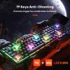 imageRedragon K521 Upgrade Rainbow LED Gaming Keyboard 104 Keys Wired Mechanical Feeling Keyboard with Multimedia Keys OneTouch Backlit AntiGhosting Compatible with PC Mac PS45 XboxBlack