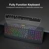 imageRedragon K521 Upgrade Rainbow LED Gaming Keyboard 104 Keys Wired Mechanical Feeling Keyboard with Multimedia Keys OneTouch Backlit AntiGhosting Compatible with PC Mac PS45 XboxBlack