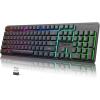 imageRedragon K521 Upgrade Rainbow LED Gaming Keyboard 104 Keys Wired Mechanical Feeling Keyboard with Multimedia Keys OneTouch Backlit AntiGhosting Compatible with PC Mac PS45 XboxBlack