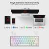 imageRedragon K530 Pro Draconic 60 Wireless RGB Mechanical Keyboard BT24GhzWired 3Mode 61 Keys Compact Gaming Keyboard wHotSwap Socket FreeMod Plate Mounted PCB ampamp Tactile Brown SwitchWhite
