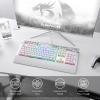 imageRedragon K550 RGB Gaming Keyboard 104 Keys  12 Macro G Keys Wired Mechanical Keyboard wAluminum Top Plate Custom Clicky Purple Switch Extra USB Port ampamp Wrist RestWhite