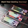imageRedragon K552 Mechanical Gaming Keyboard 60 Compact 87 Key Kumara Wired Cherry MX Blue Switches Equivalent for Windows PC Gamers RGB Backlit WhiteEclipse Gilded