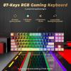 imageRedragon K552 Mechanical Gaming Keyboard 60 Compact 87 Key Kumara Wired Cherry MX Blue Switches Equivalent for Windows PC Gamers RGB Backlit WhiteEclipse Gilded
